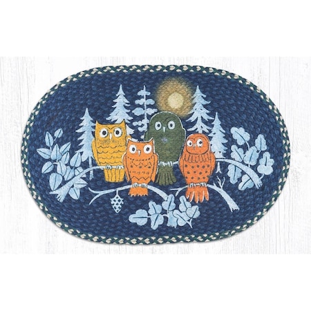 20 X 30 In Jute Oval Midnight Owls Patch